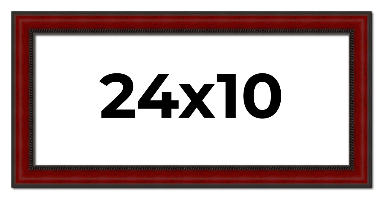 Panoramic Weathered Red Picture Frame - UV Acrylic, Foam Board Backing, Hanging Hardware